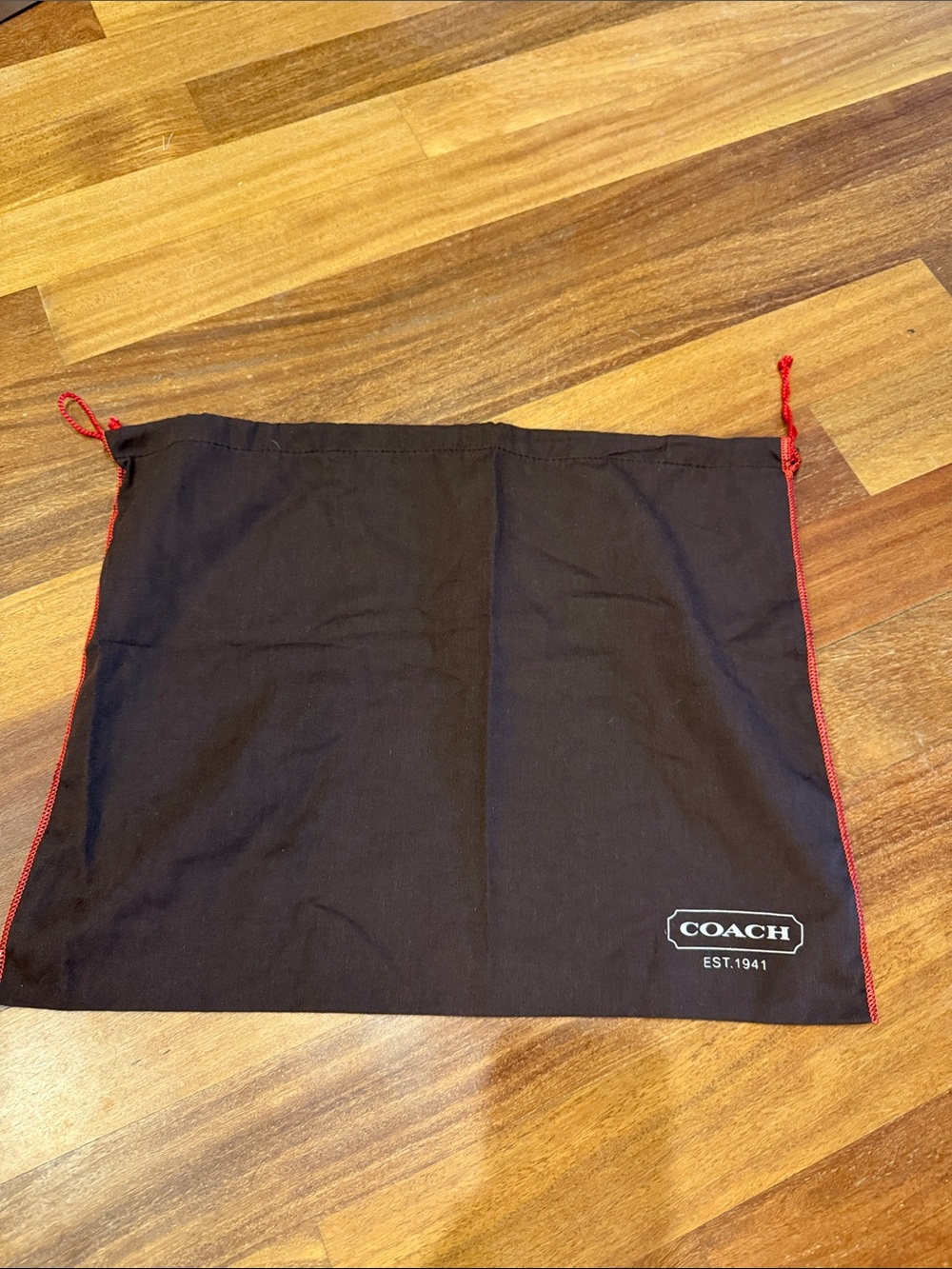 Coach Brown Dust Bag with Red Trim and Logo